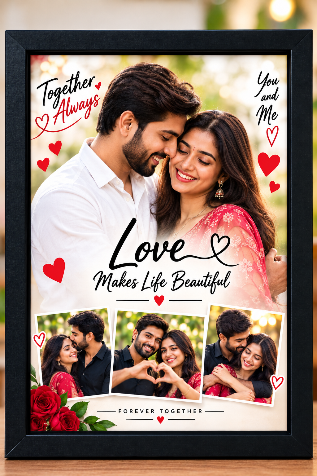 Customized Couple Love Photo Frame – A4